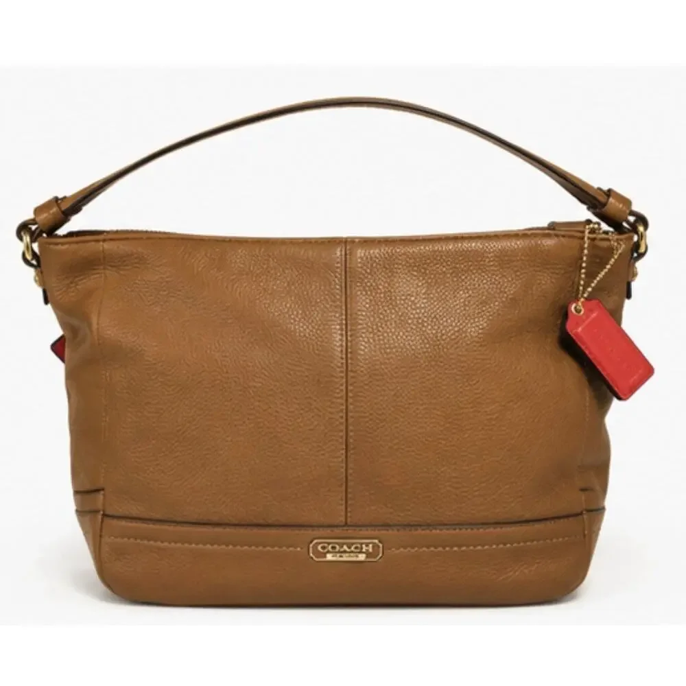 Coach F23284 Park Carrie Tote & F23167 Slim Wallet British Tan Leather Bundle